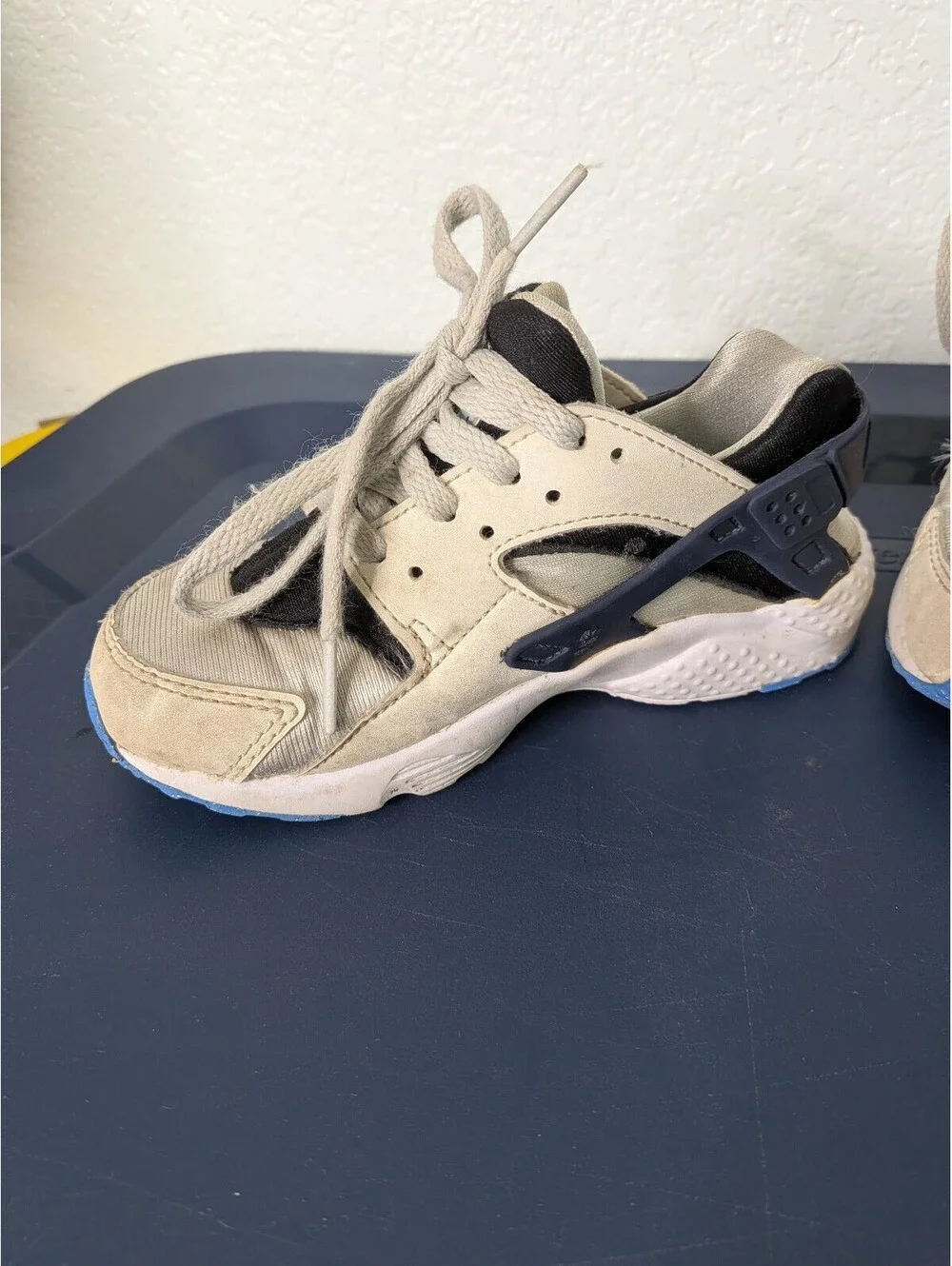 Nike Huarache Run TD Light Bone Navy Toddler Sneakers US 11C